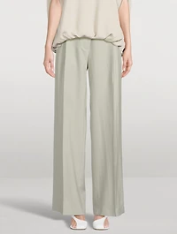 Portia Wide-Leg Wool Tuxedo Trousers