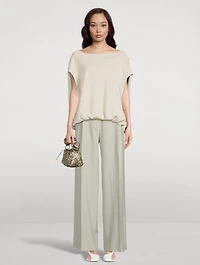 Portia Wide-Leg Wool Tuxedo Trousers