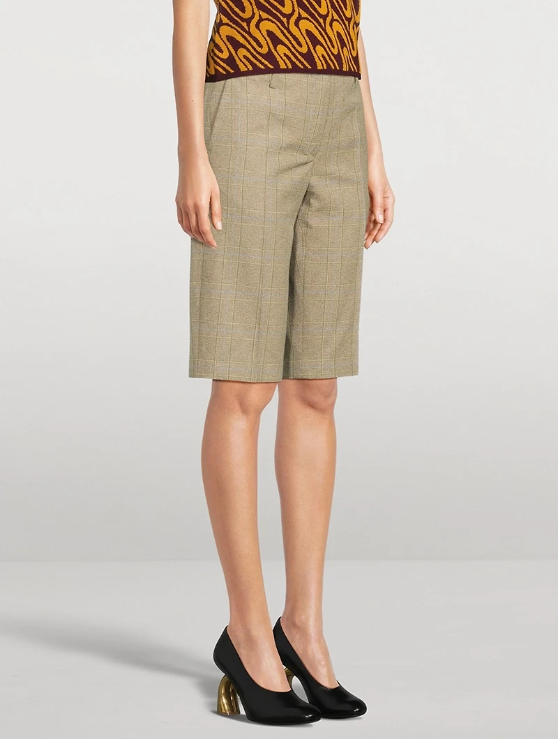 Parchia Prince of Wales Check Bermuda Shorts