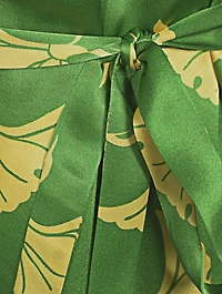 Doren Draped Silk Mini Dress Bird Print