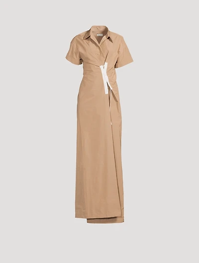 Delick Lace-Up Shirt Dress