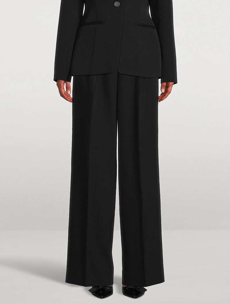 Straight-Leg Wool Trousers