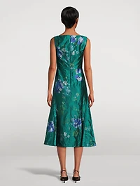 Satin Midi Dress Cavendish Rose Print