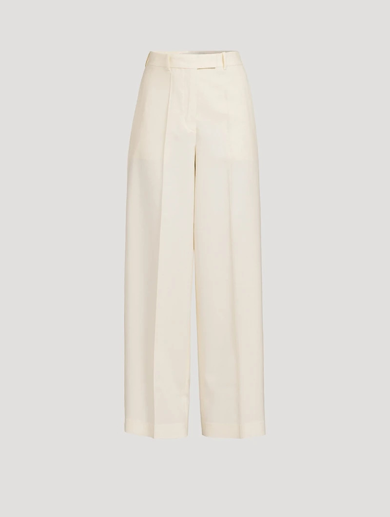 Wide-Leg Wool Trousers