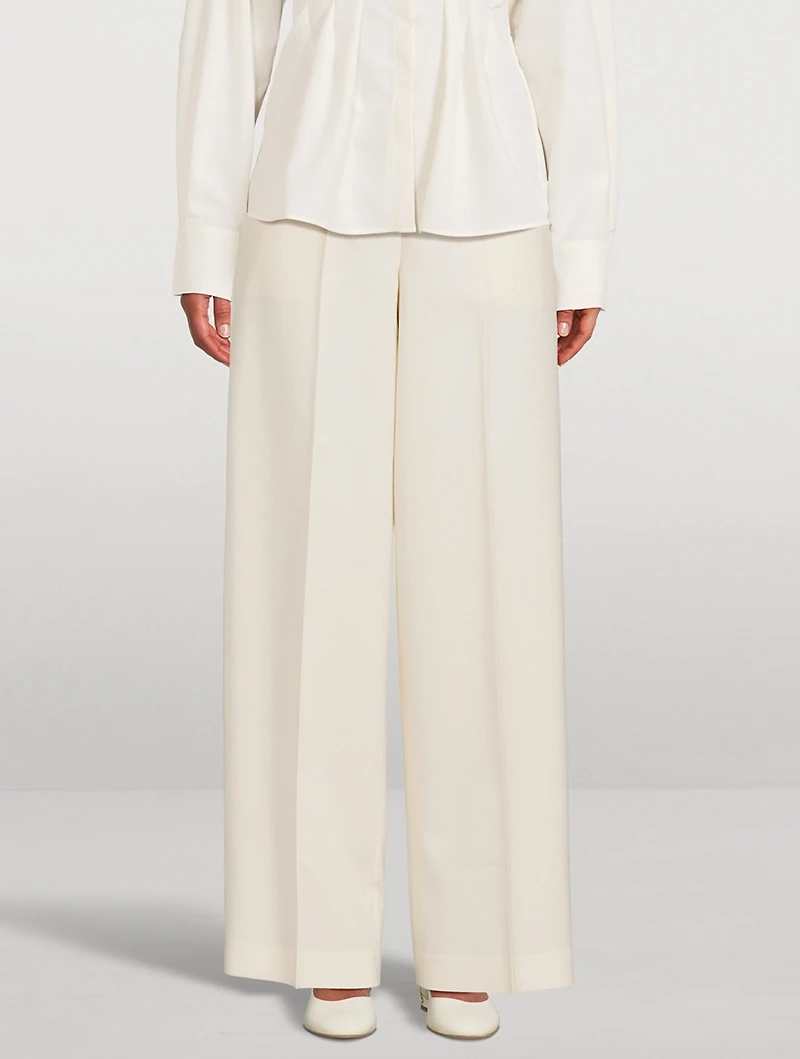 Wide-Leg Wool Trousers
