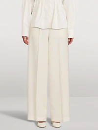 Wide-Leg Wool Trousers