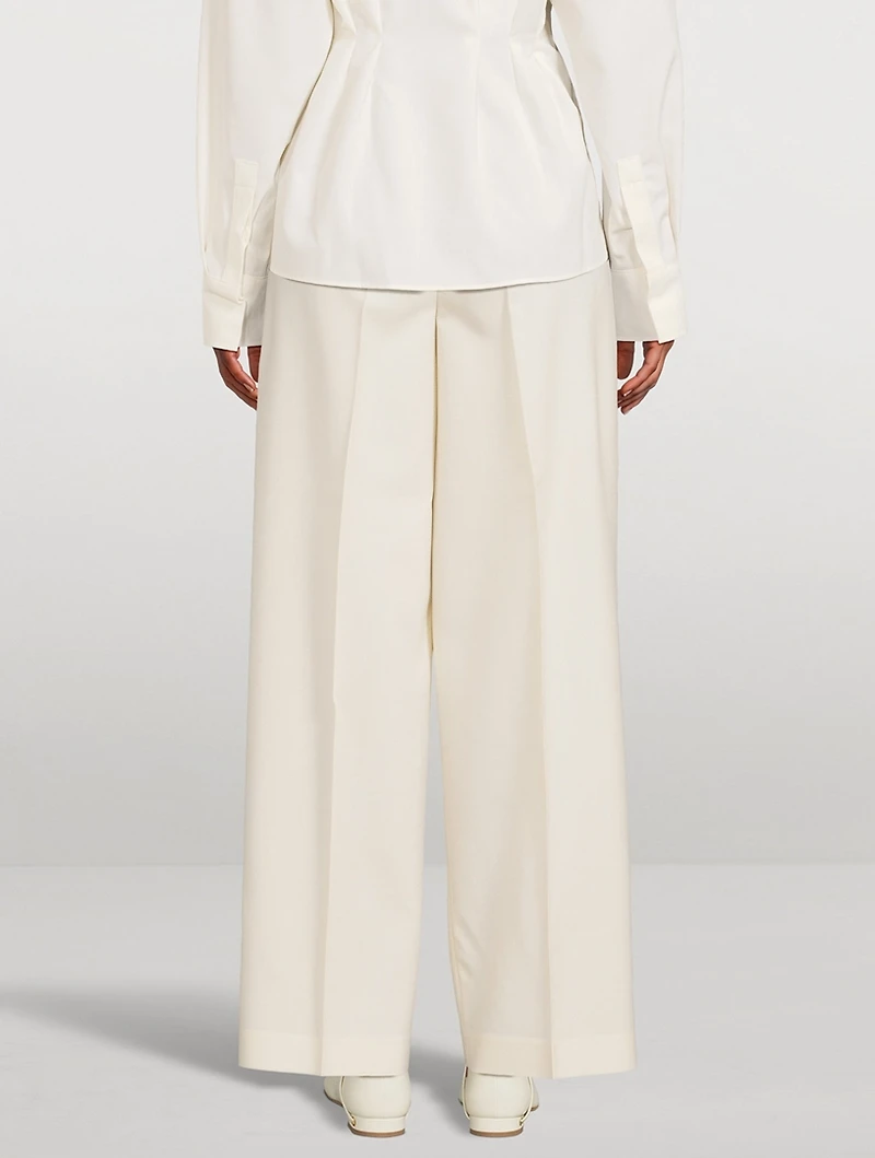 Wide-Leg Wool Trousers