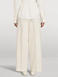 Wide-Leg Wool Trousers