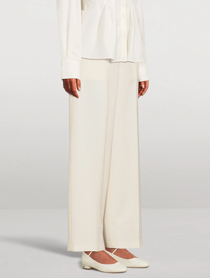 Wide-Leg Wool Trousers