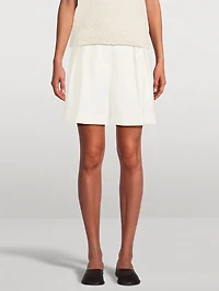 Wide-Leg Wool Shorts