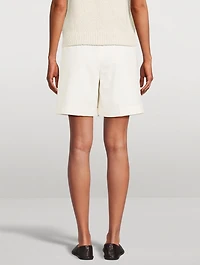 Wide-Leg Wool Shorts