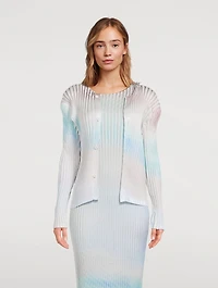 Suffused Pleats Cardigan