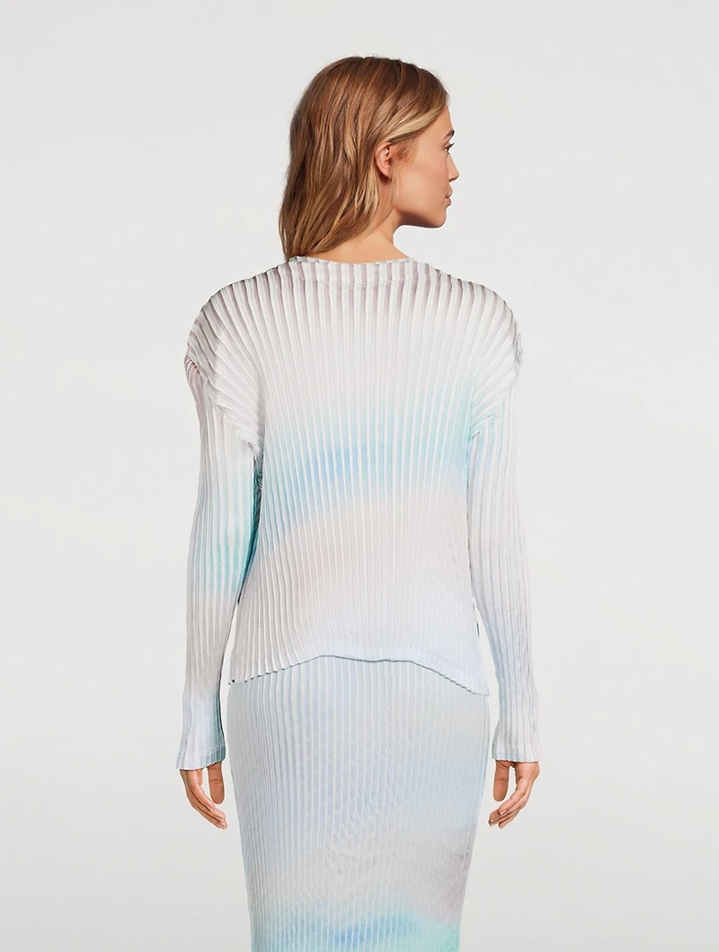 Suffused Pleats Cardigan
