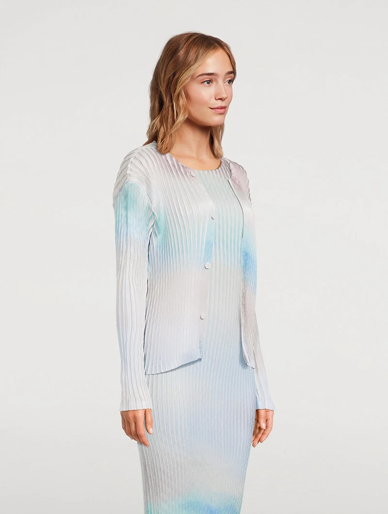 Suffused Pleats Cardigan