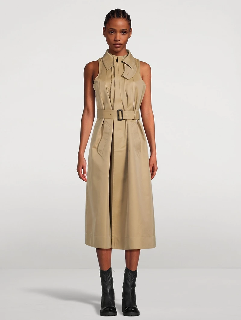 Cotton Gabardine Trench Dress