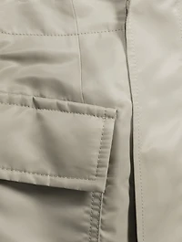 Nylon Twill Cargo Midi Skirt