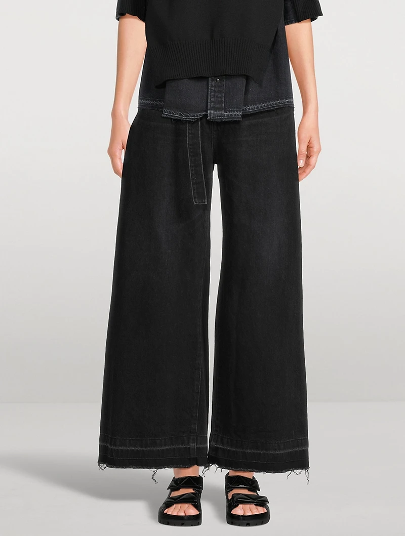 Belted Wide-Leg Jeans
