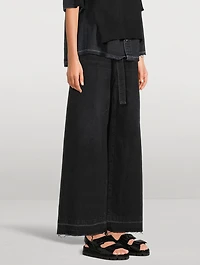 Belted Wide-Leg Jeans