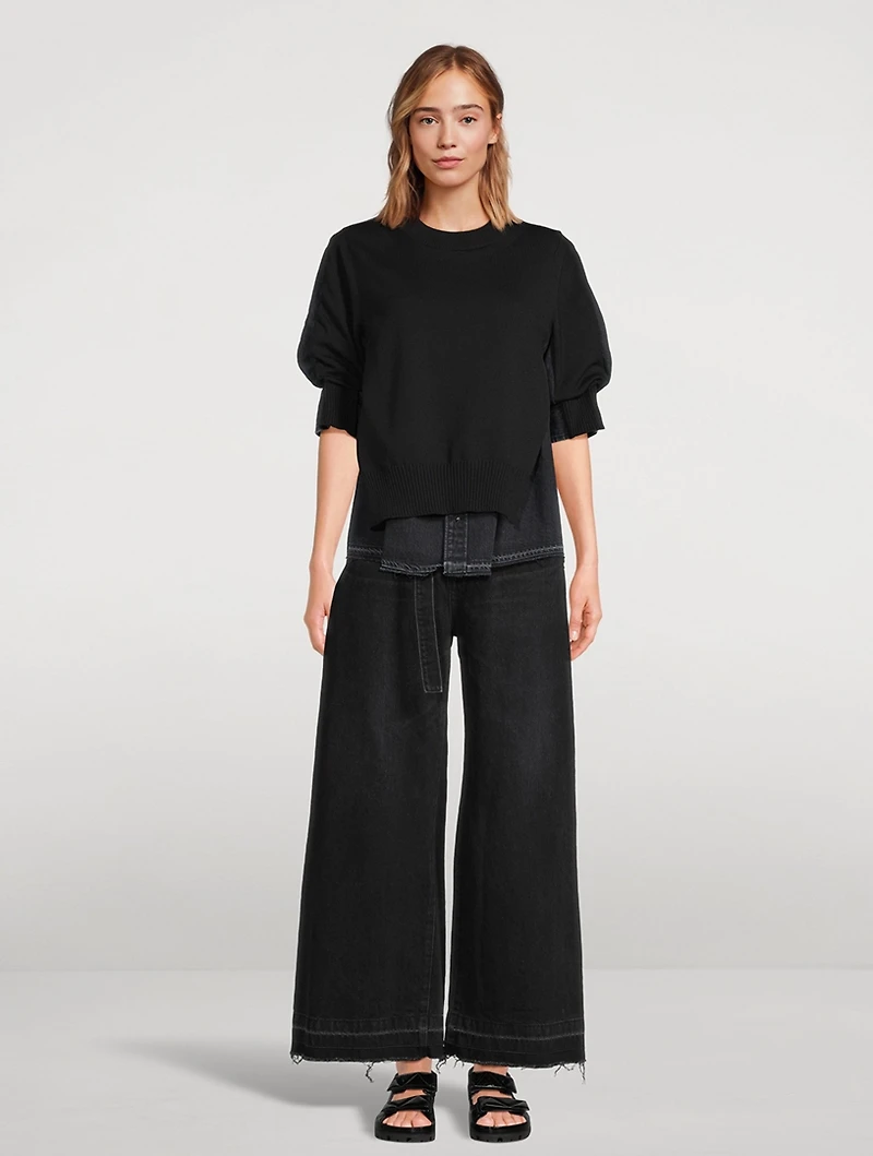 Belted Wide-Leg Jeans