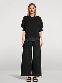 Belted Wide-Leg Jeans