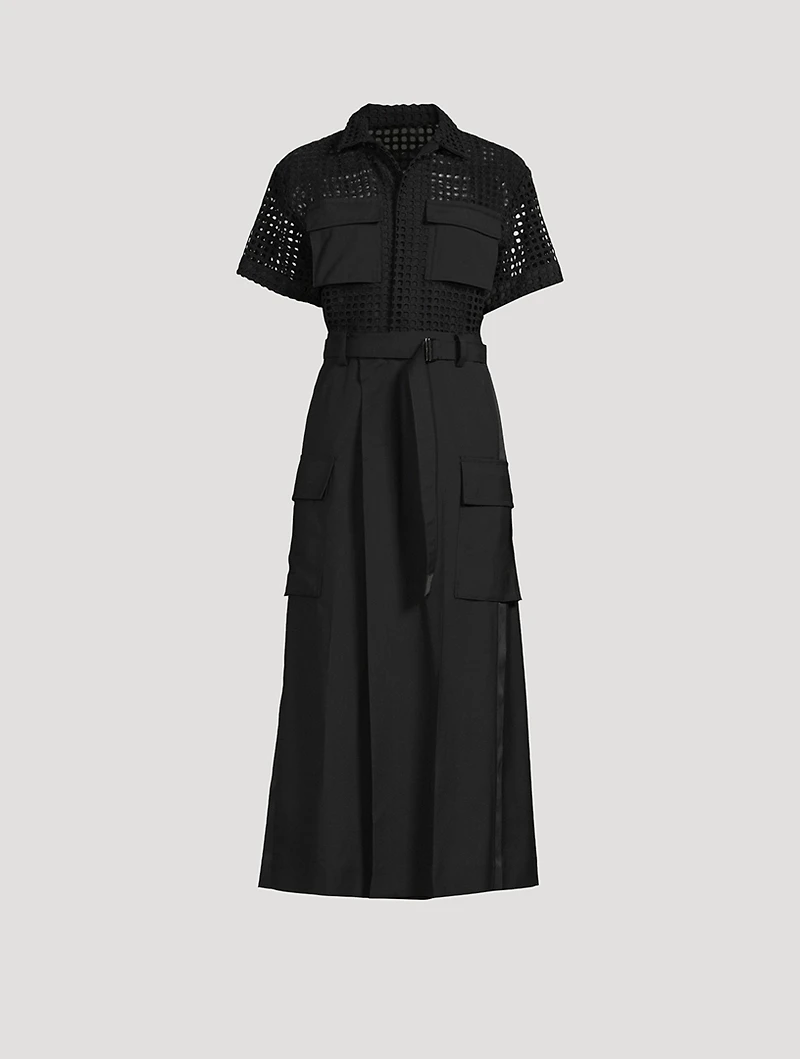 Cotton Short-Sleeve Midi Dress