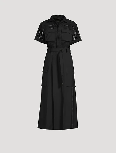 Cotton Short-Sleeve Midi Dress