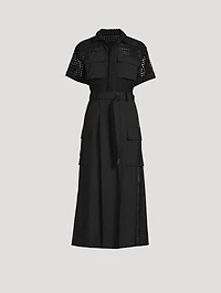 Cotton Short-Sleeve Midi Dress