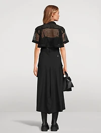 Cotton Short-Sleeve Midi Dress