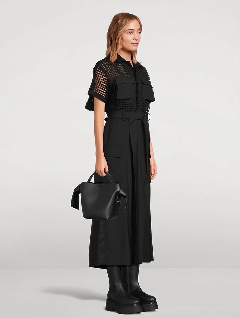 Cotton Short-Sleeve Midi Dress