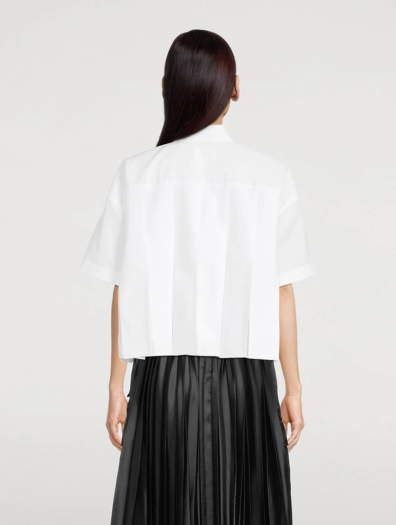Pleated-Back Cropped Shirt