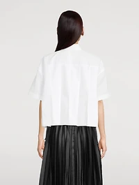 Pleated-Back Cropped Shirt