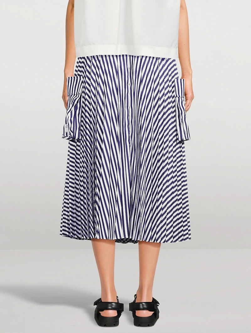Sacai x Thomas Mason Cargo Skirt Stripe Print