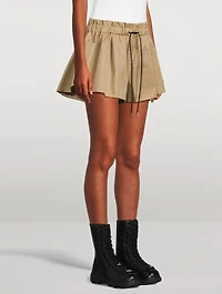 Cotton Gabardine Pleated Shorts