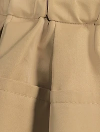 Cotton Gabardine Pleated Shorts