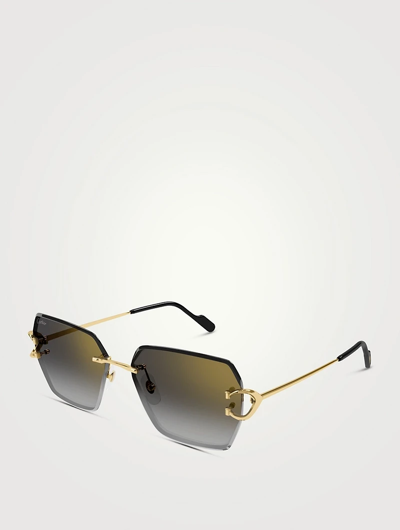 Signature C De Cartier Square Sunglasses