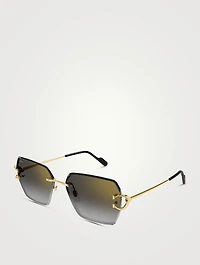 Signature C De Cartier Square Sunglasses