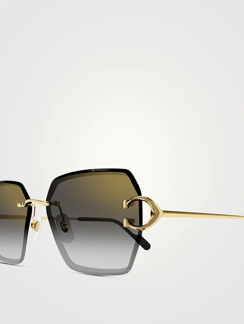 Signature C De Cartier Square Sunglasses