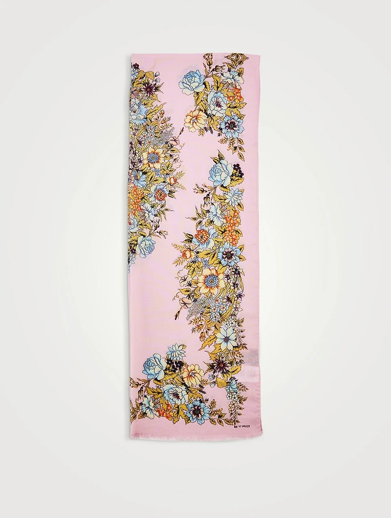 Scarf In Placement Bouquet Print