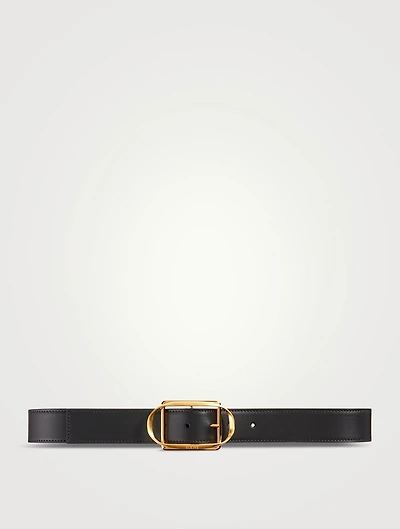 Leather Curved Buckle Belt
