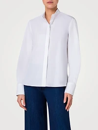 Cotton Poplin Shirt With Removable Collar