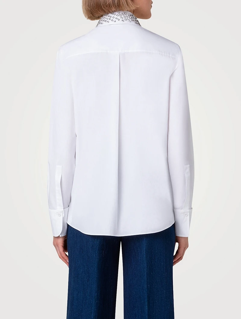 Cotton Poplin Shirt With Removable Collar