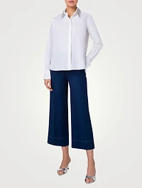 Cotton Poplin Shirt With Removable Collar