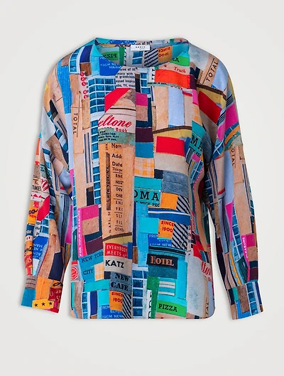Silk Blouse NYC Paper Collage Print