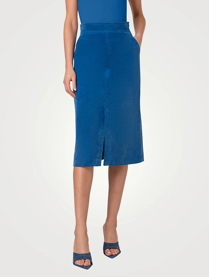 Stretch Corduroy A-Line Skirt