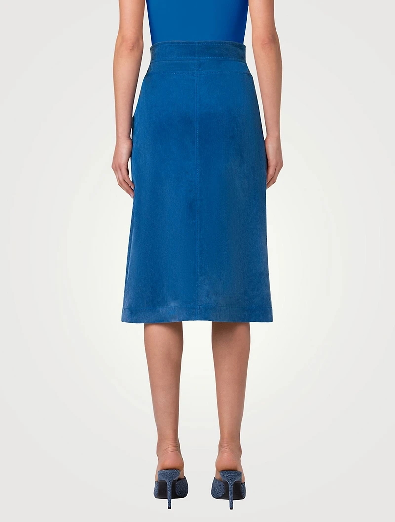 Stretch Corduroy A-Line Skirt