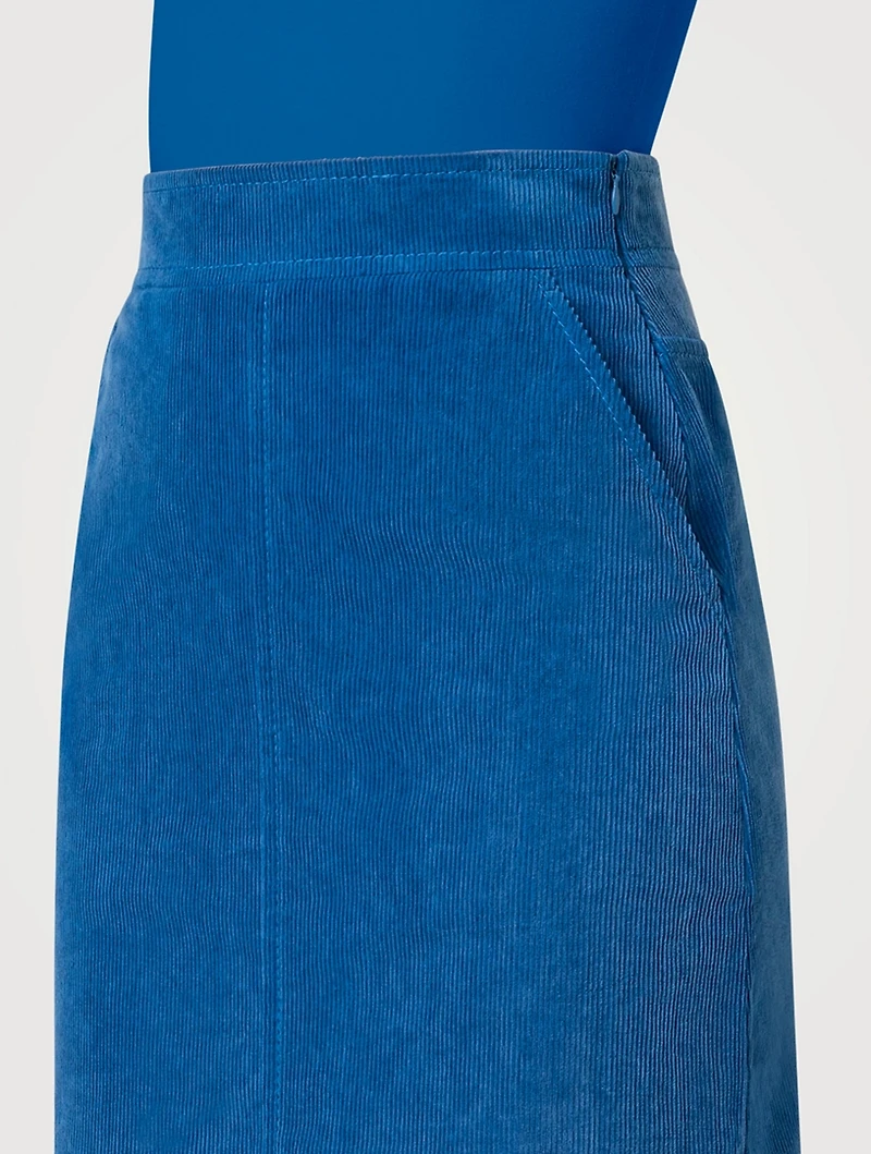 Stretch Corduroy A-Line Skirt