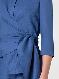 Wrap-Front Poplin Shirt Dress