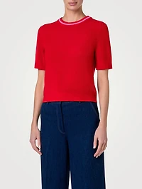 Short-Sleeve Wool Sweater