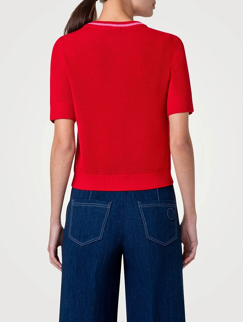 Short-Sleeve Wool Sweater