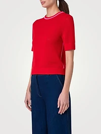 Short-Sleeve Wool Sweater